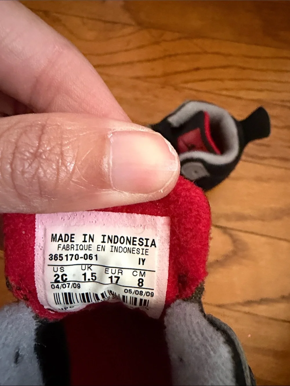 Jordan Baby Walker Shoes in Black and Red